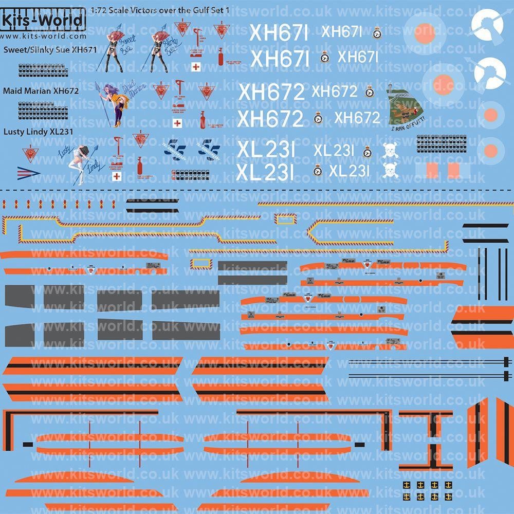 Kits-World KW172160 1/72 Handley-Page Victor K.2 tankers Model Decals - SGS Model Store