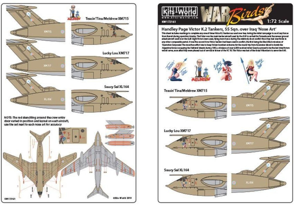 Kits-World KW172161 1/72 Handley-Page Victor K.2 tankers Set 2 Model Decals - SGS Model Store