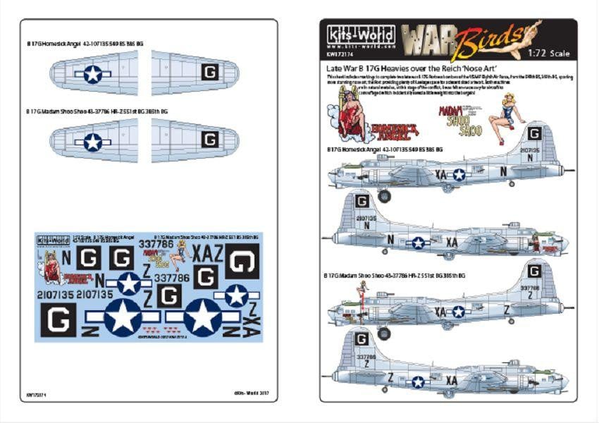 Kits-World KW172174 1/72 Late War Boeing B-17G Heavies Over The Reich - SGS Model Store