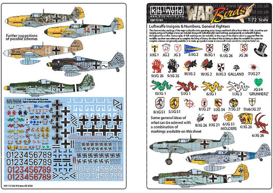 Kits-World KW172181 1/72 Luftwaffe Squadron Fighter Markings