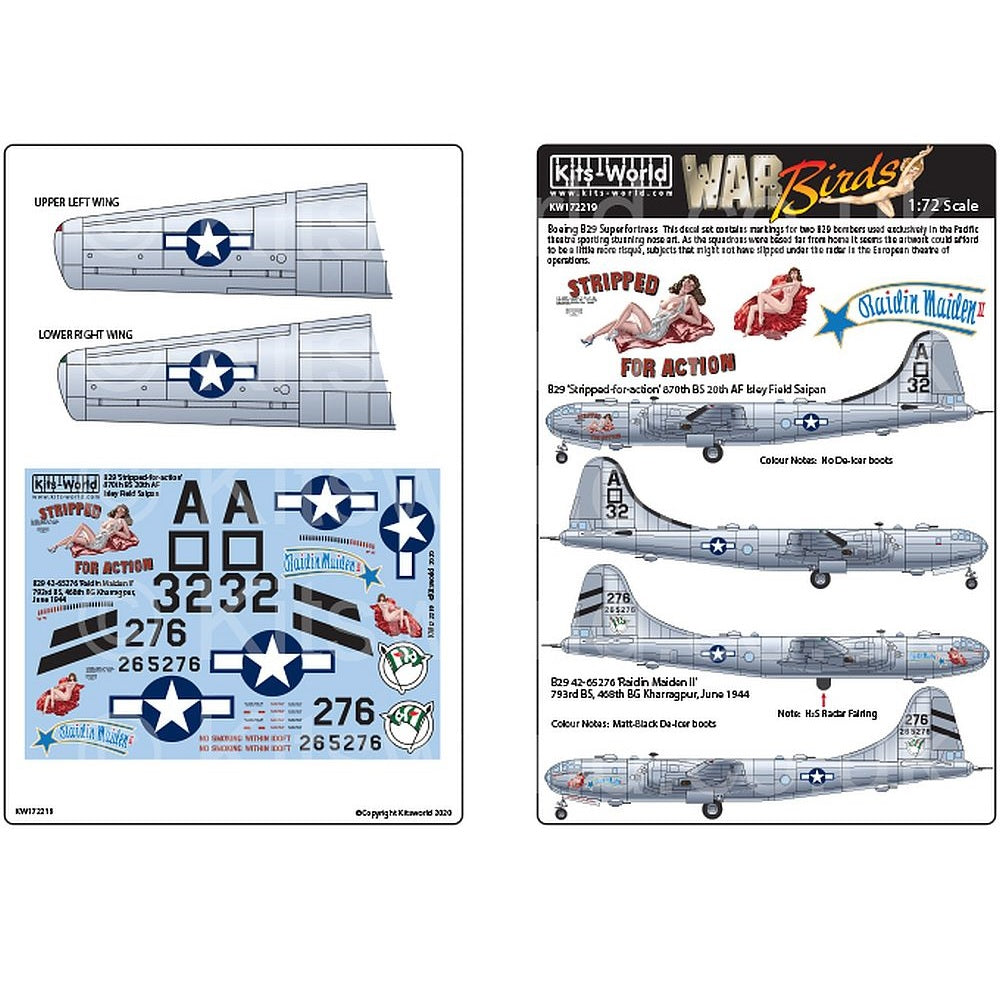 Kits-World KW172219 1/72 B-29 Superfortress ‘Stripped-for-action’