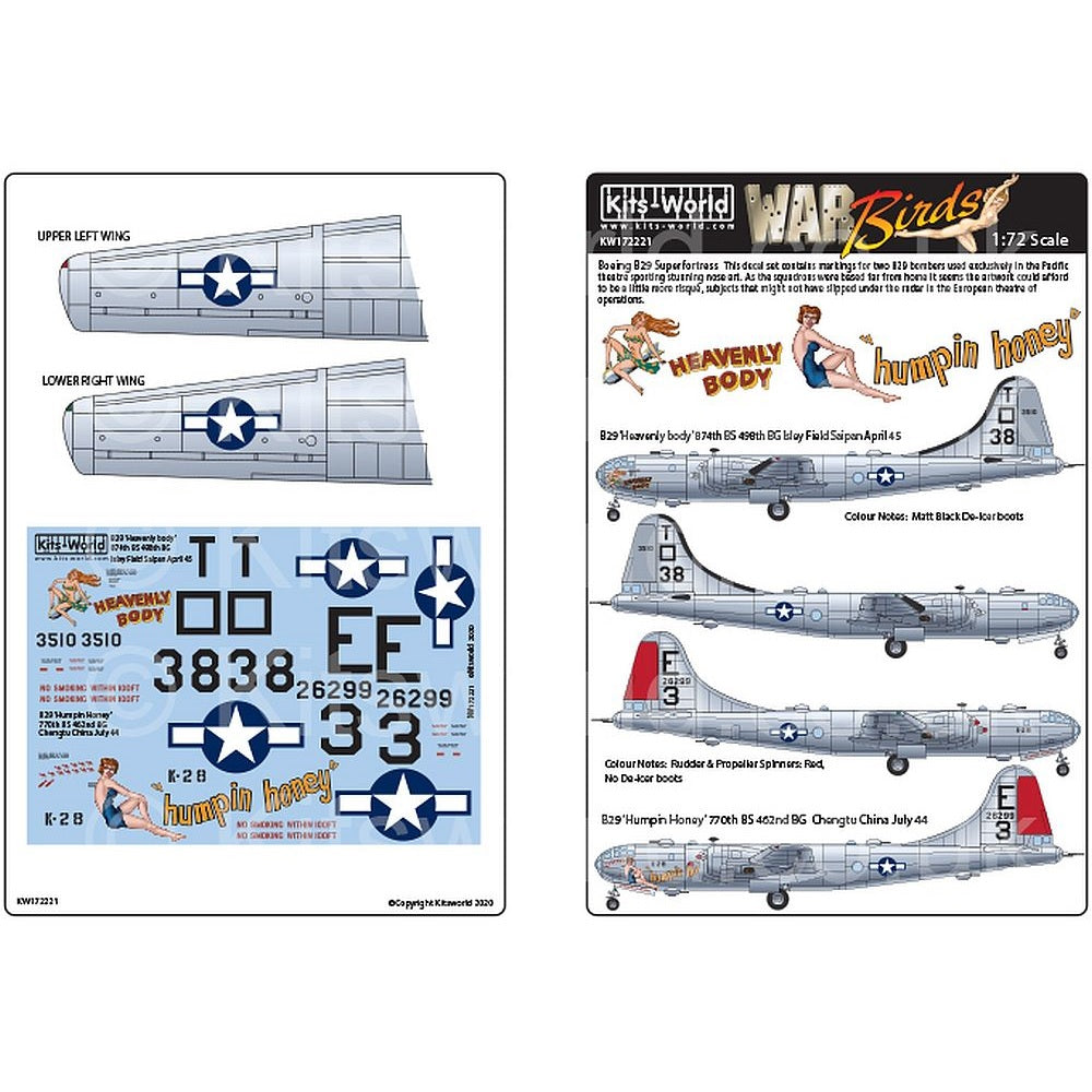 Kits-World KW172221 1/72 Boeing B-29 Superfortress ‘Heavenly Body’