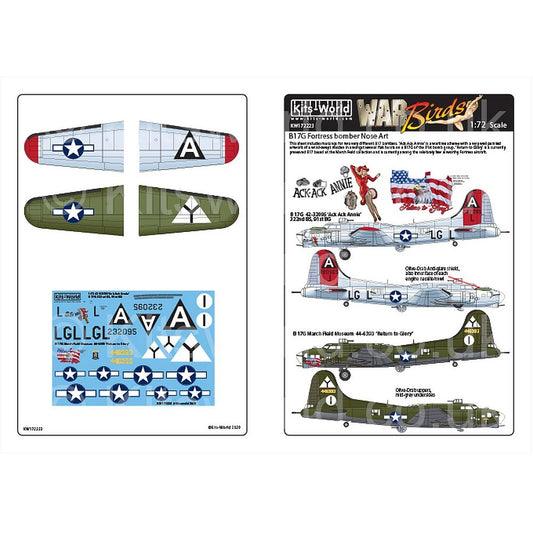 Kits-World KW172223 1/72 Boeing B-17G Flying Fortress Nose Art