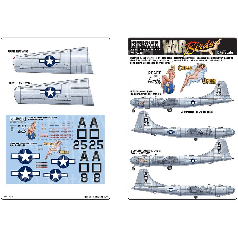 Kits-World KW172226 1/72 Boeing B-29 Superfortress ‘Peace On Earth’