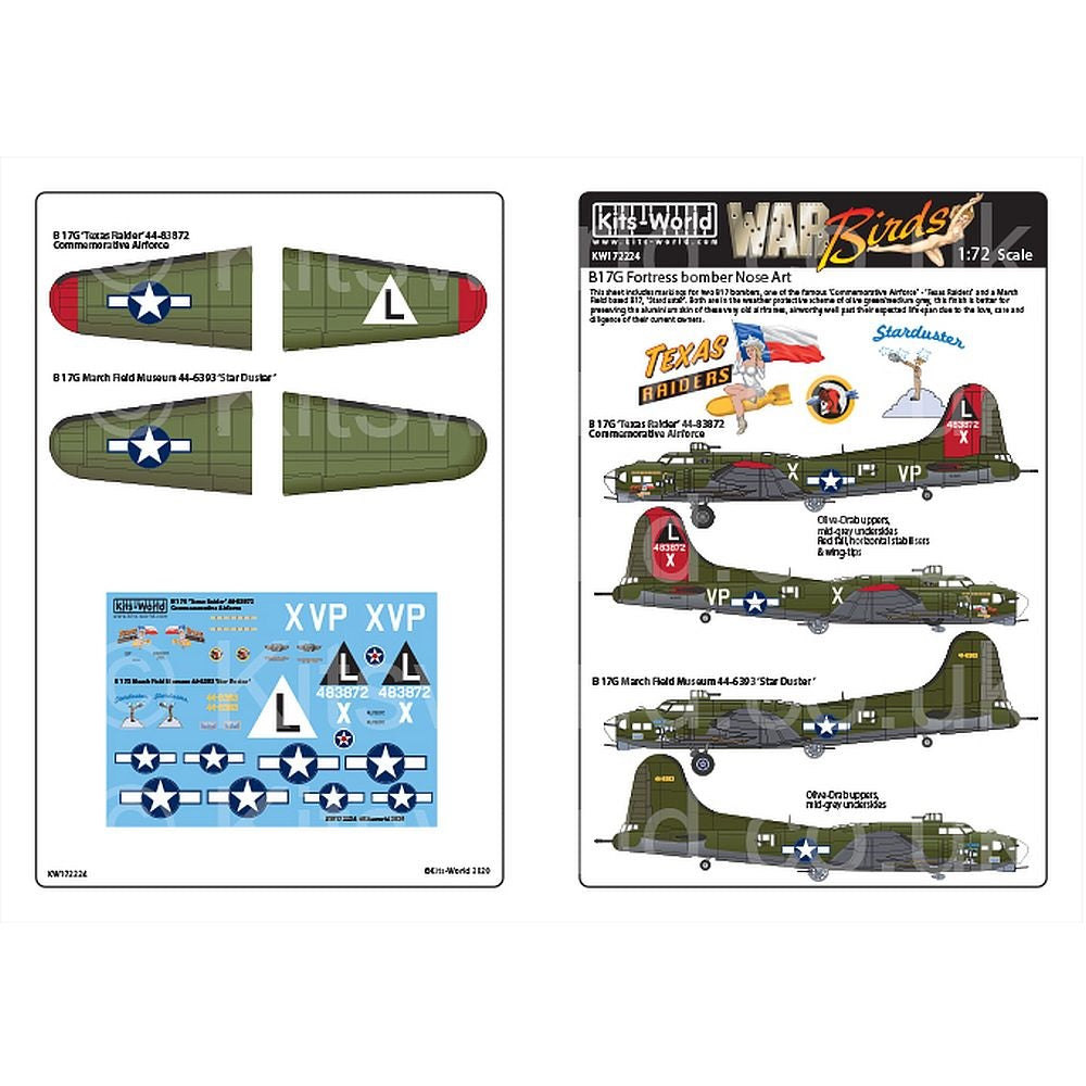 Kits-World KW172224 1/72 B-17G Flying Fortress - Texas Raiders