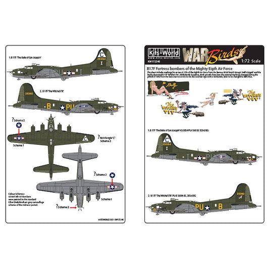 Kits-World KW172240 B-17F Bombers of the Mighty Eighth Air Force 1/72