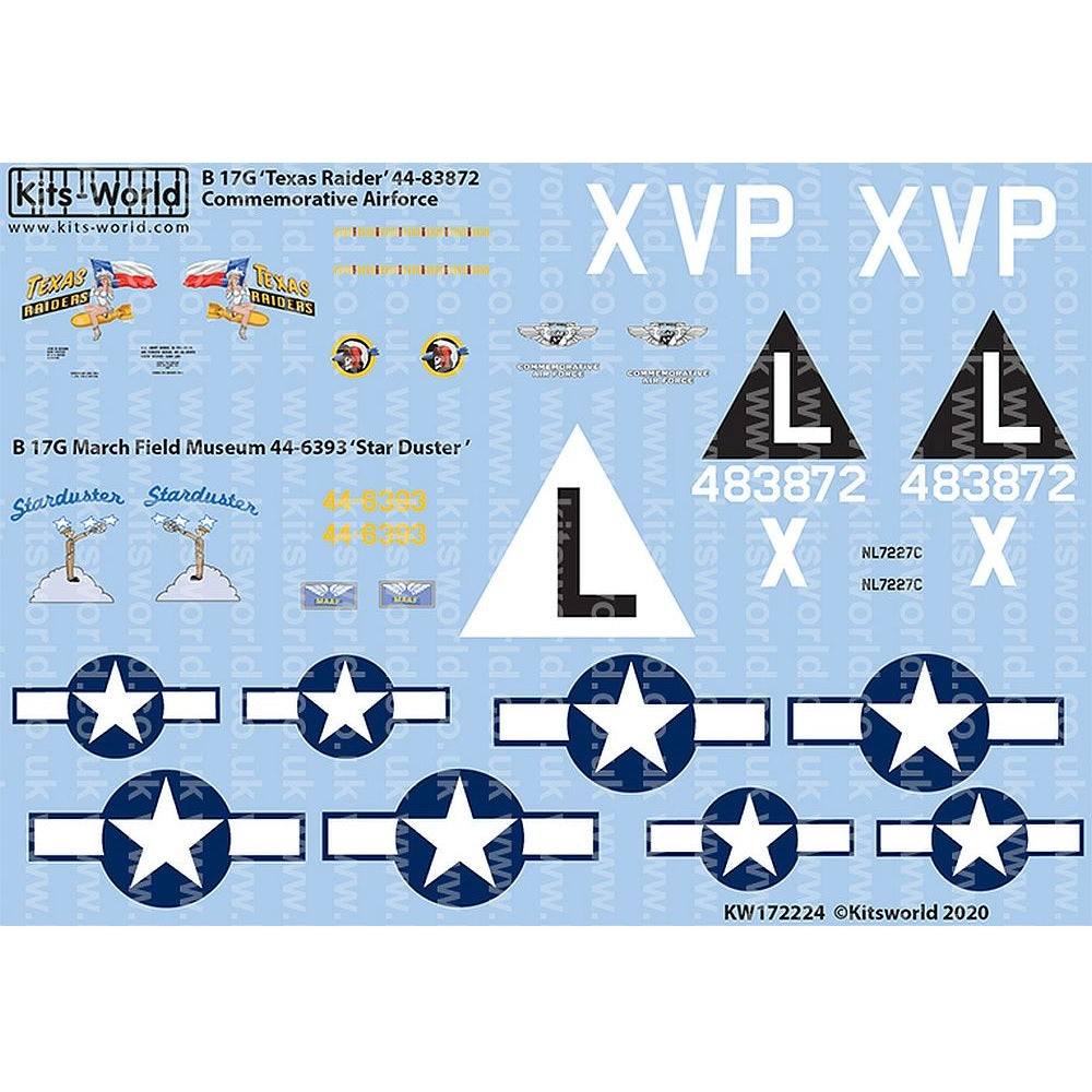 Kits-World KW172224 1/72 B-17G Flying Fortress - Texas Raiders