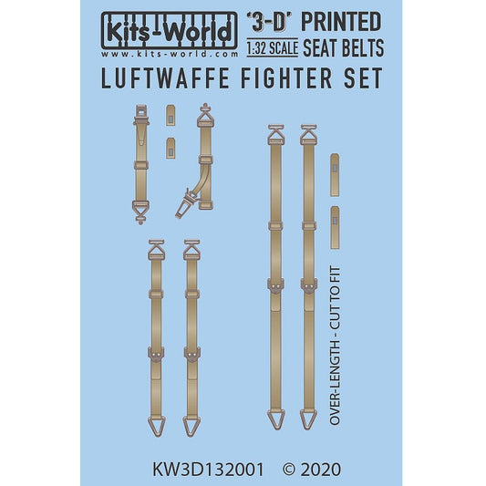 Kits-World KW3D132001 1/32 Luftwaffe Fighter Set 3D Printed Seat Belts