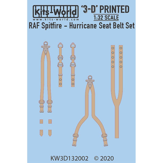 Kits-World KW3D132002 RAF Sutton Spitfire - Hurricane Seat Belt Set 1/32
