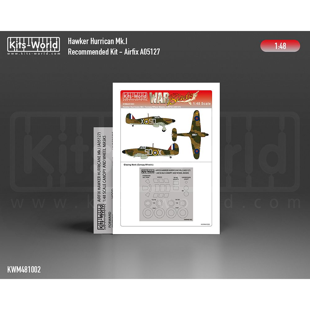 Kits-World KWM481002 Hawker Hurricane Mk.I Mask Airfix 1/48
