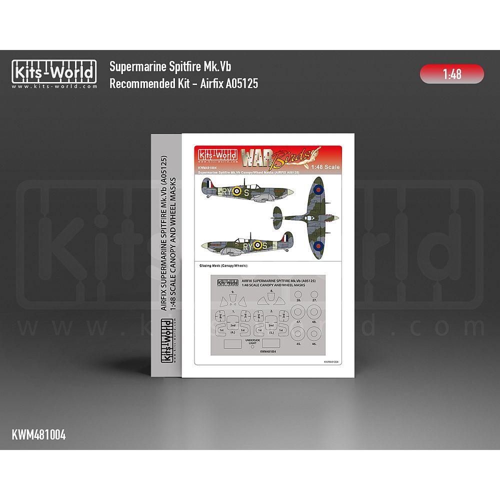 Kits-World KWM481004 Supermarine Spitfire Mk.Vb Mask Airfix 1/48