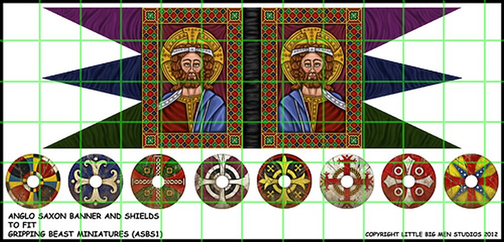 Anglo Saxon Banner and Shields Transfers - Little Big Men Studios - 28mm