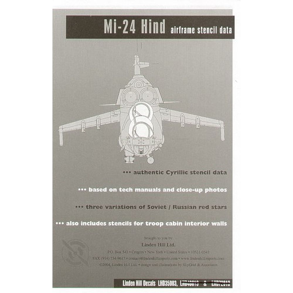 Linden Hill Decals LHD35003 Mi-24/25/35 Hind Stencils 1/35