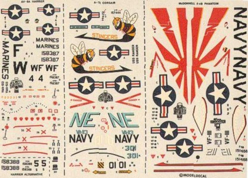 Modeldecal 15 1/72 USN and USMC Model Decals - SGS Model Store