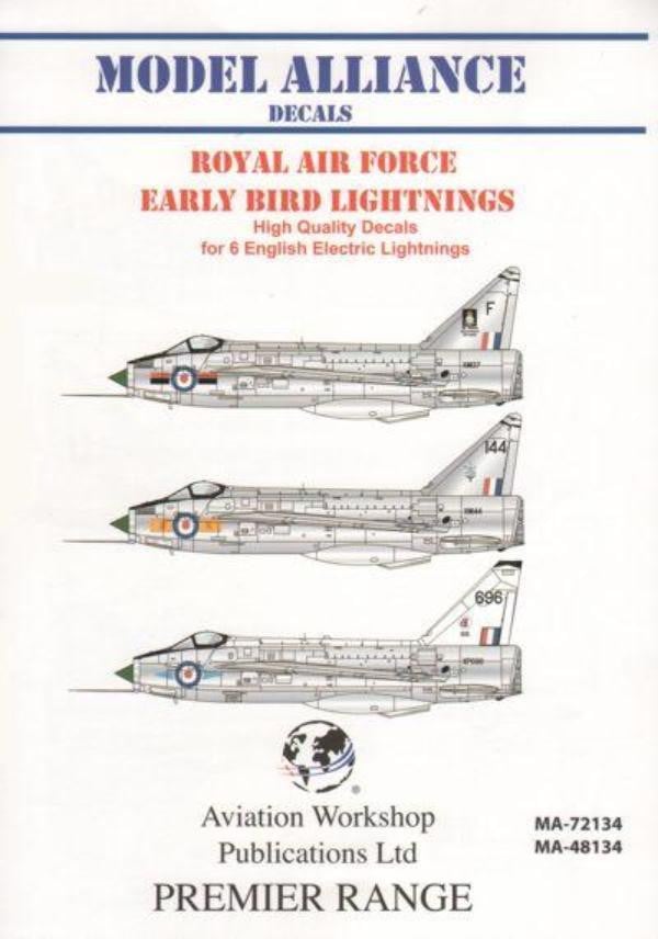Model Alliance MA-48134 1/48 RAF Early Bird Lightnings Model Decals - SGS Model Store