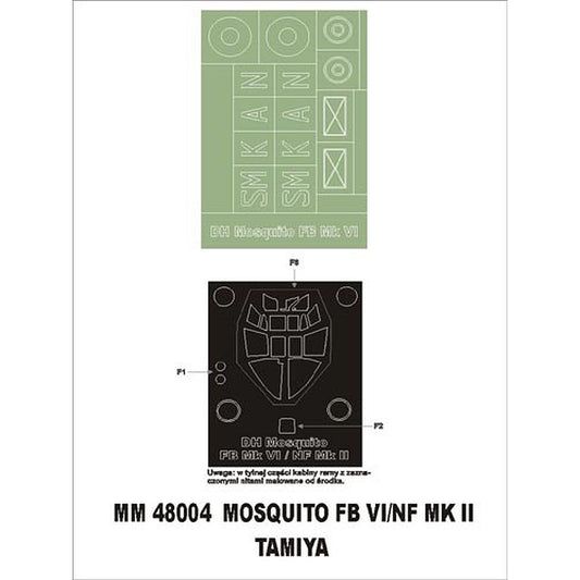 Montex MM48004 Mosquito Mk.VI / NF.II paint mask for Tamiya 1/48