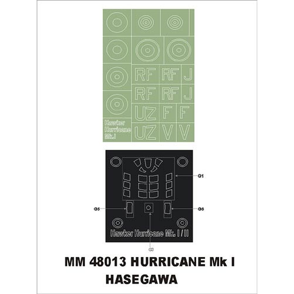 Montex MM48013 1/48 Hurricane Mk I paint mask for Hasegawa