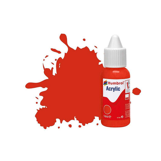 Humbrol DB0174 No 174 Signal Red Satin Acrylic Paint 14ml dropper bottle