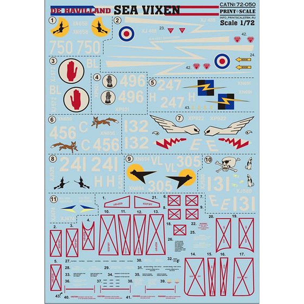 Print Scale 72-050 De Havilland Sea Vixen Decals 1/72