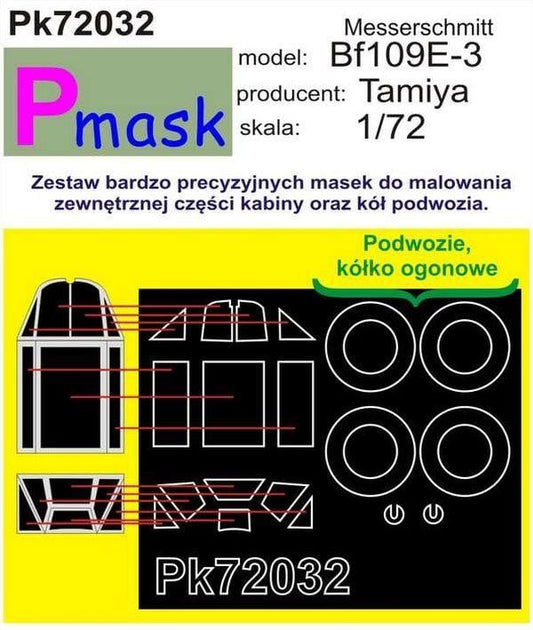 Pmask PK72032 1/72 Messerschmitt Bf-109E-3 Paint Mask - SGS Model Store