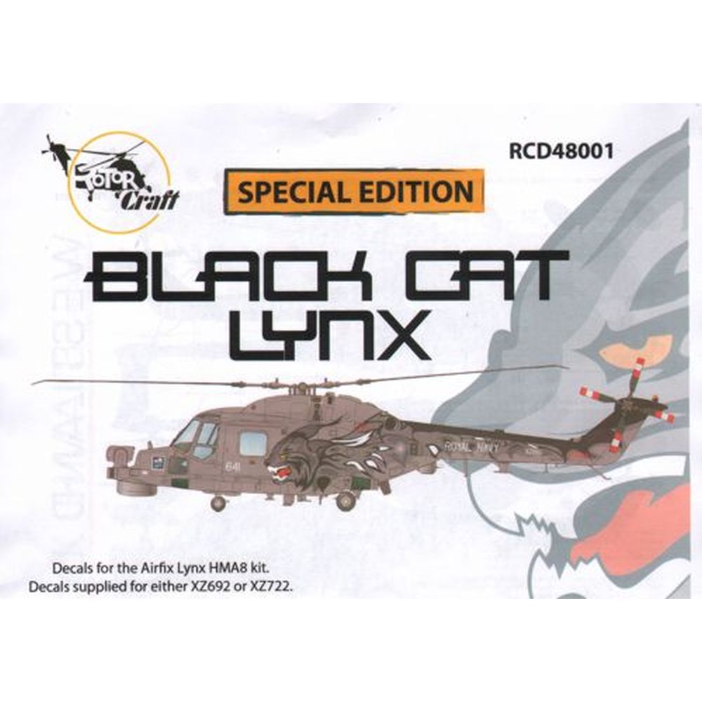 Rotor Craft RCD48001 Black Cat Lynx Decals 1/48