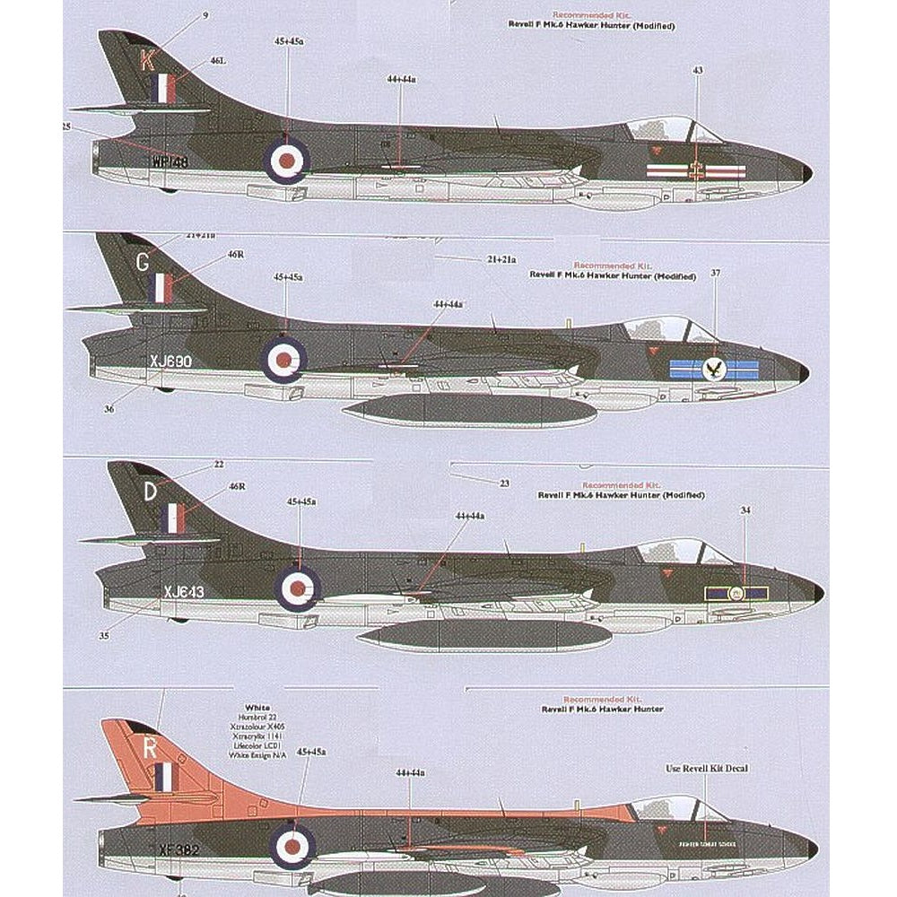 RAFDec RF7213 Hawker Hunters Decals 1/72