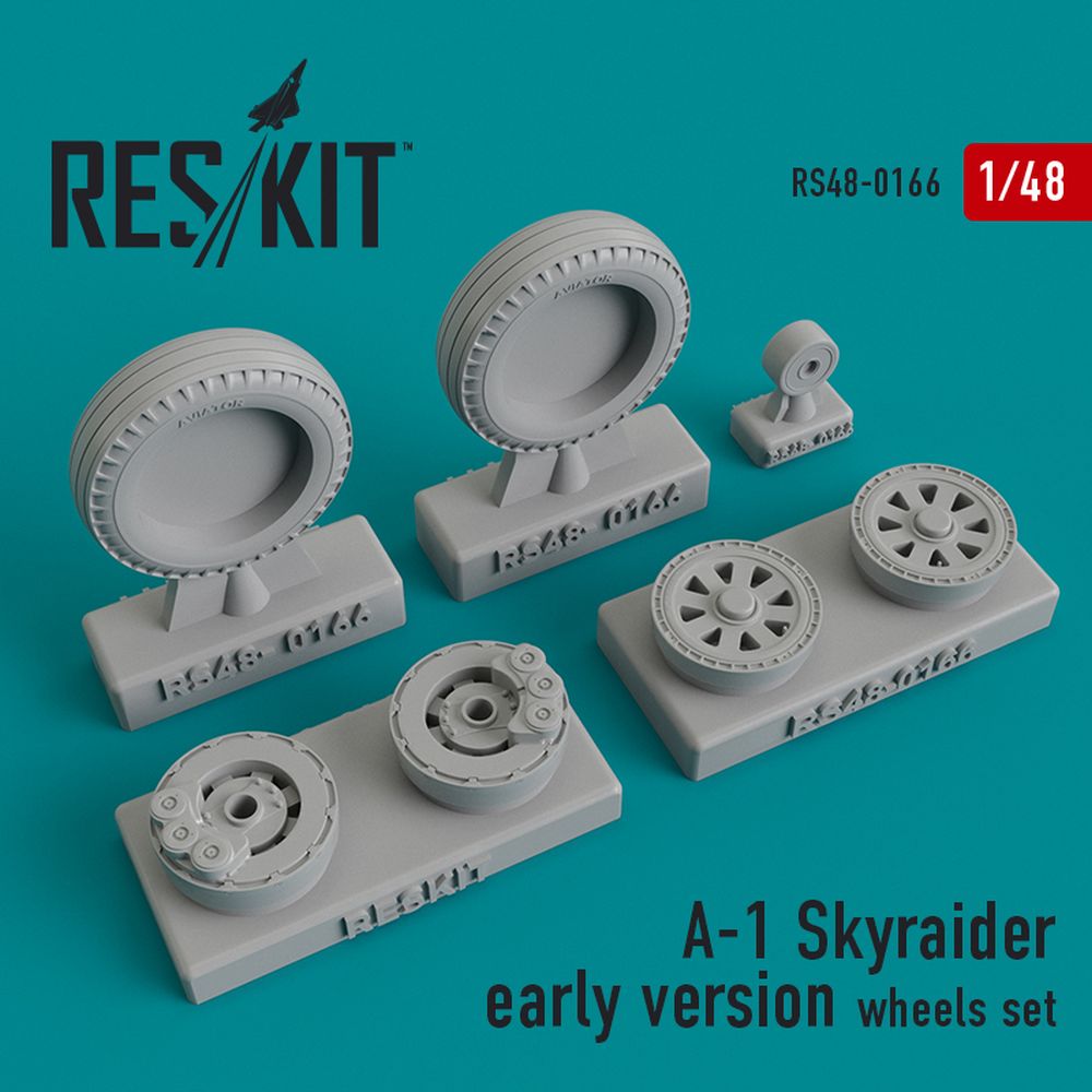 ResKit RS48-0166 A-1 Skyraider early version wheels set 1/48