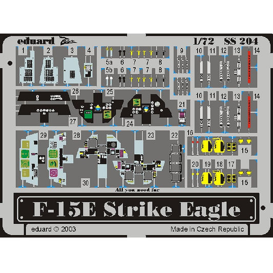 Eduard SS204 F-15E Strike Eagle Photo Etched 'Zoom' set 1/72
