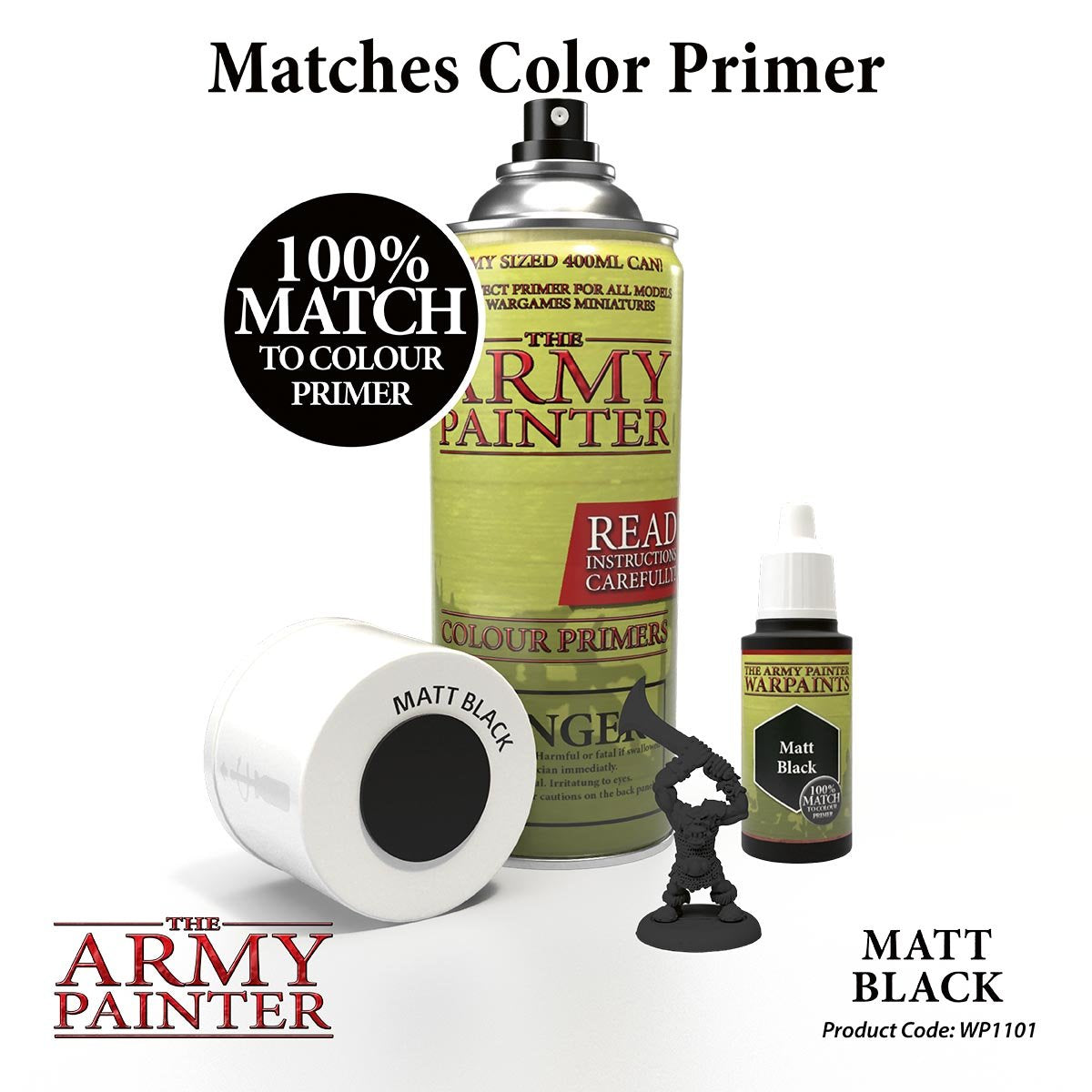 The Army Painter Warpaints WP1101 Matt Black Acrylic Paint 18ml bottle