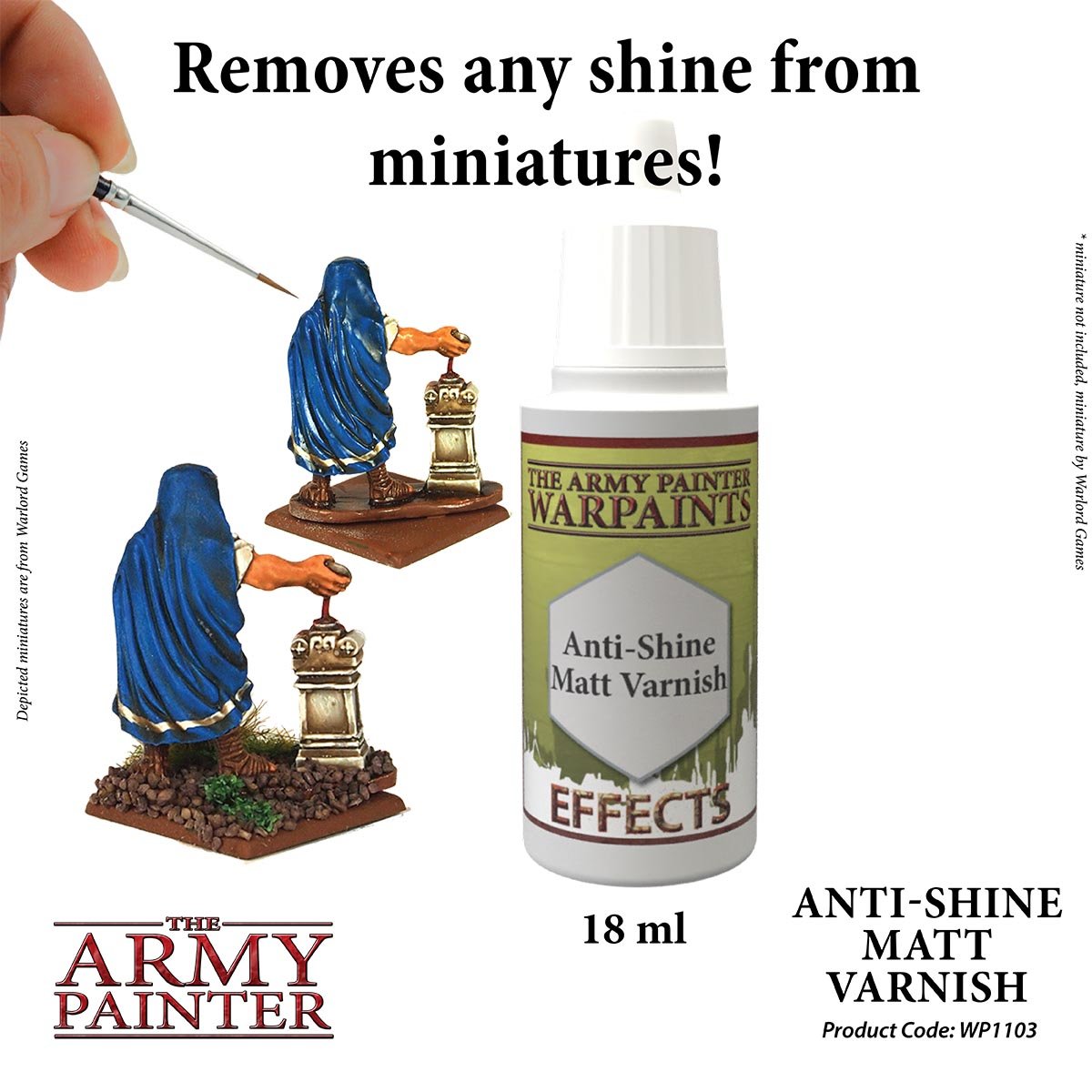 The Army Painter Warpaints WP1103 Anti-Shine Matt Varnish Acrylic Paint 18ml bottle