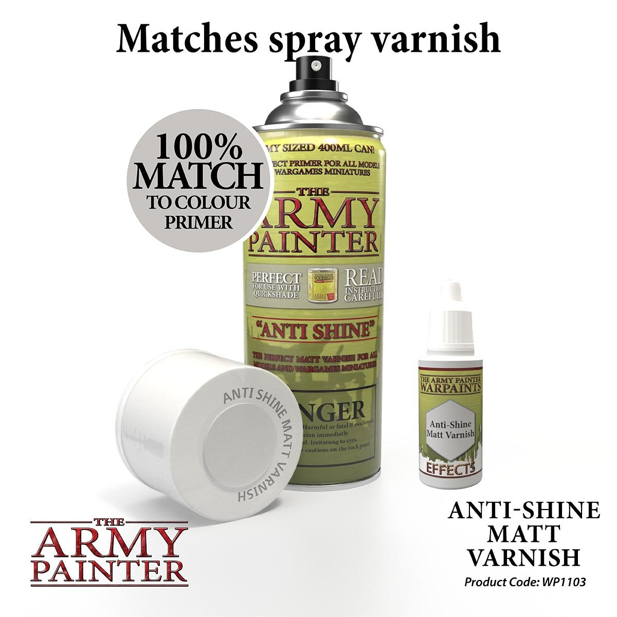 The Army Painter Warpaints WP1103 Anti-Shine Matt Varnish Acrylic Paint 18ml bottle