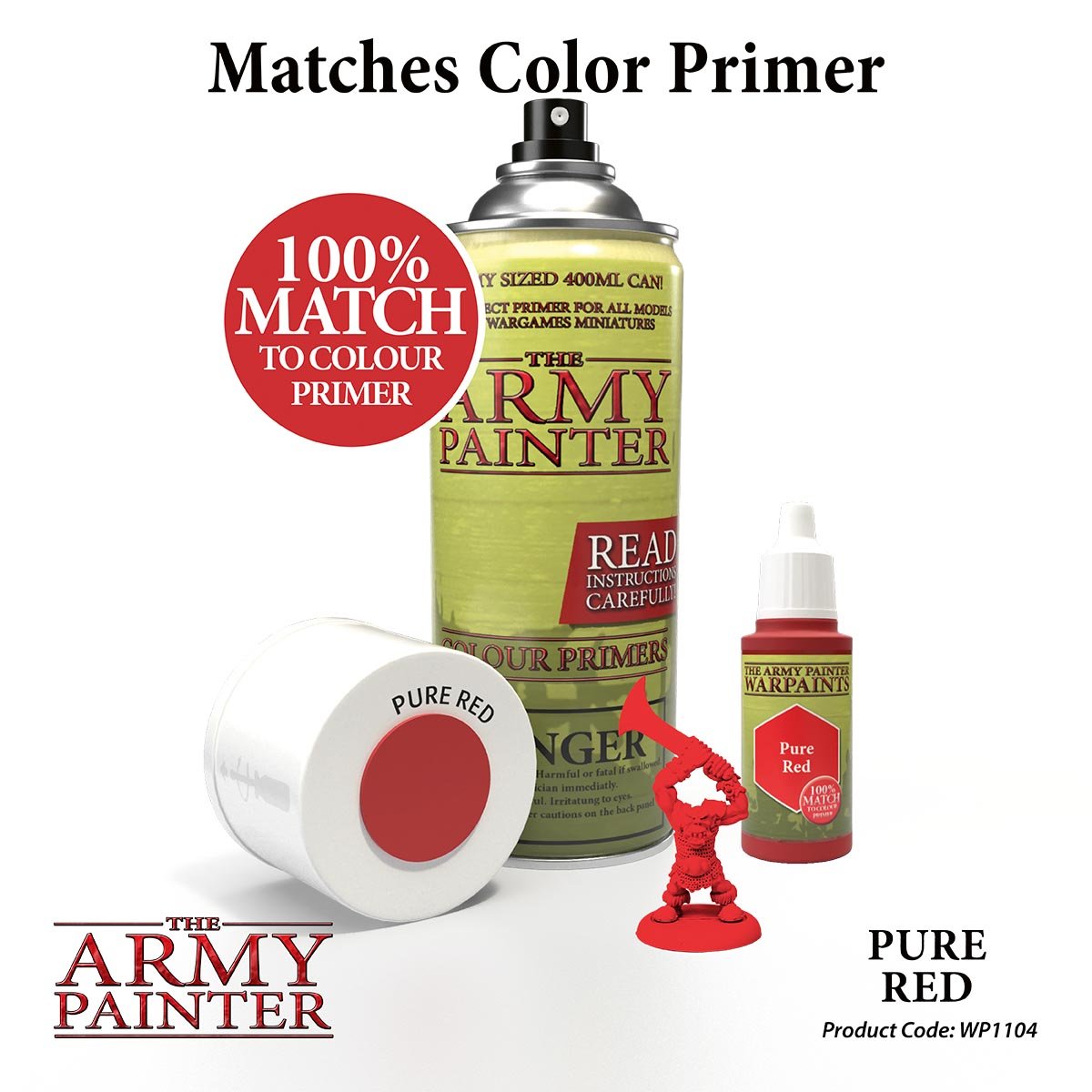The Army Painter Warpaints WP1104 Pure Red Acrylic Paint 18ml bottle