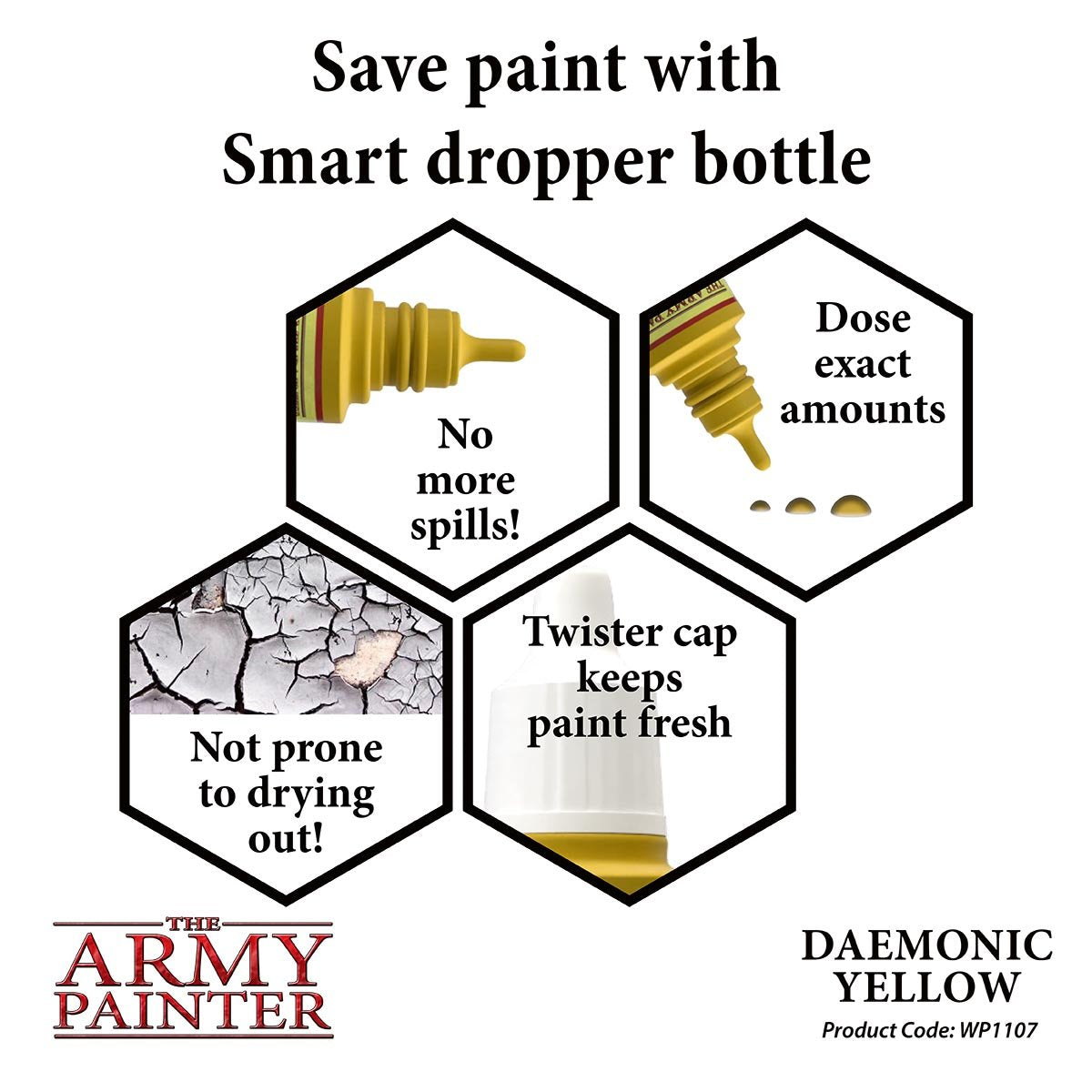The Army Painter Warpaints WP1107 Daemonic Yellow Acrylic Paint 18ml bottle
