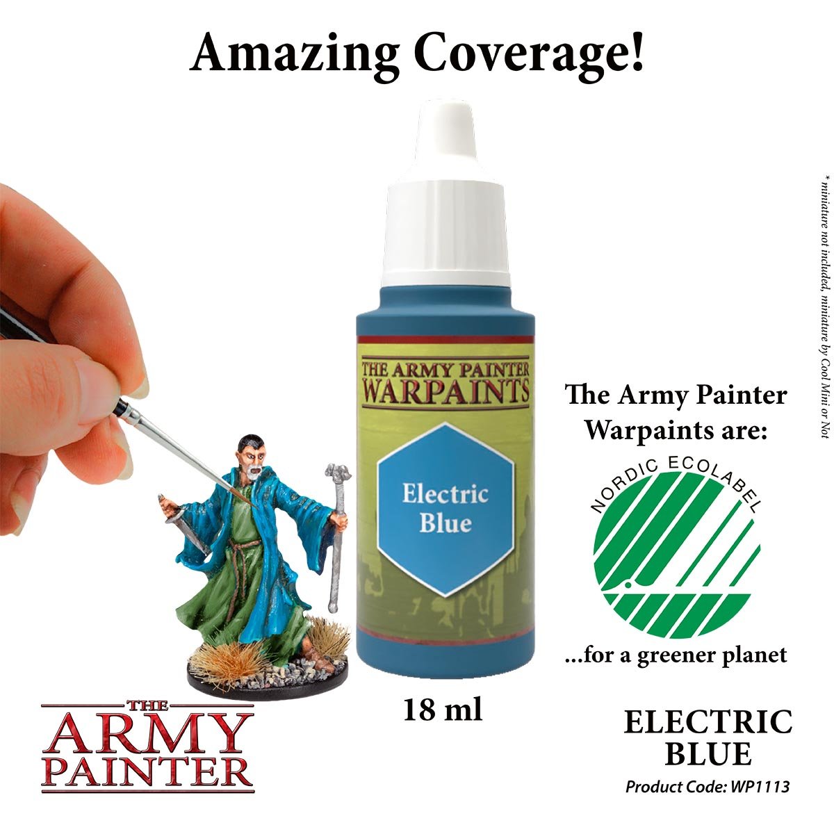 The Army Painter Warpaints WP1113 Electric Blue Acrylic Paint 18ml bottle