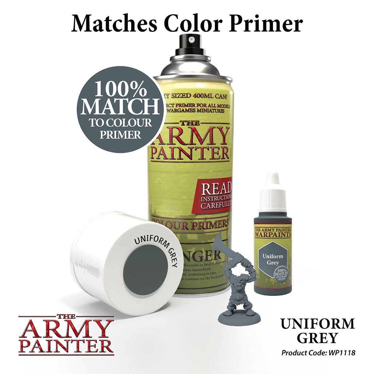 The Army Painter Warpaints WP1118 Uniform Grey Acrylic Paint 18ml bottle