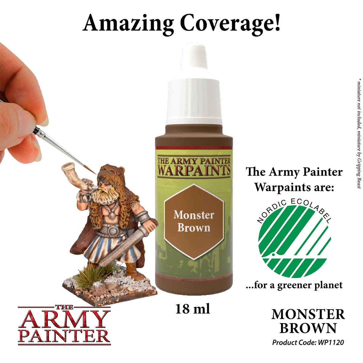 The Army Painter Warpaints WP1120 Monster Brown Acrylic Paint 18ml bottle