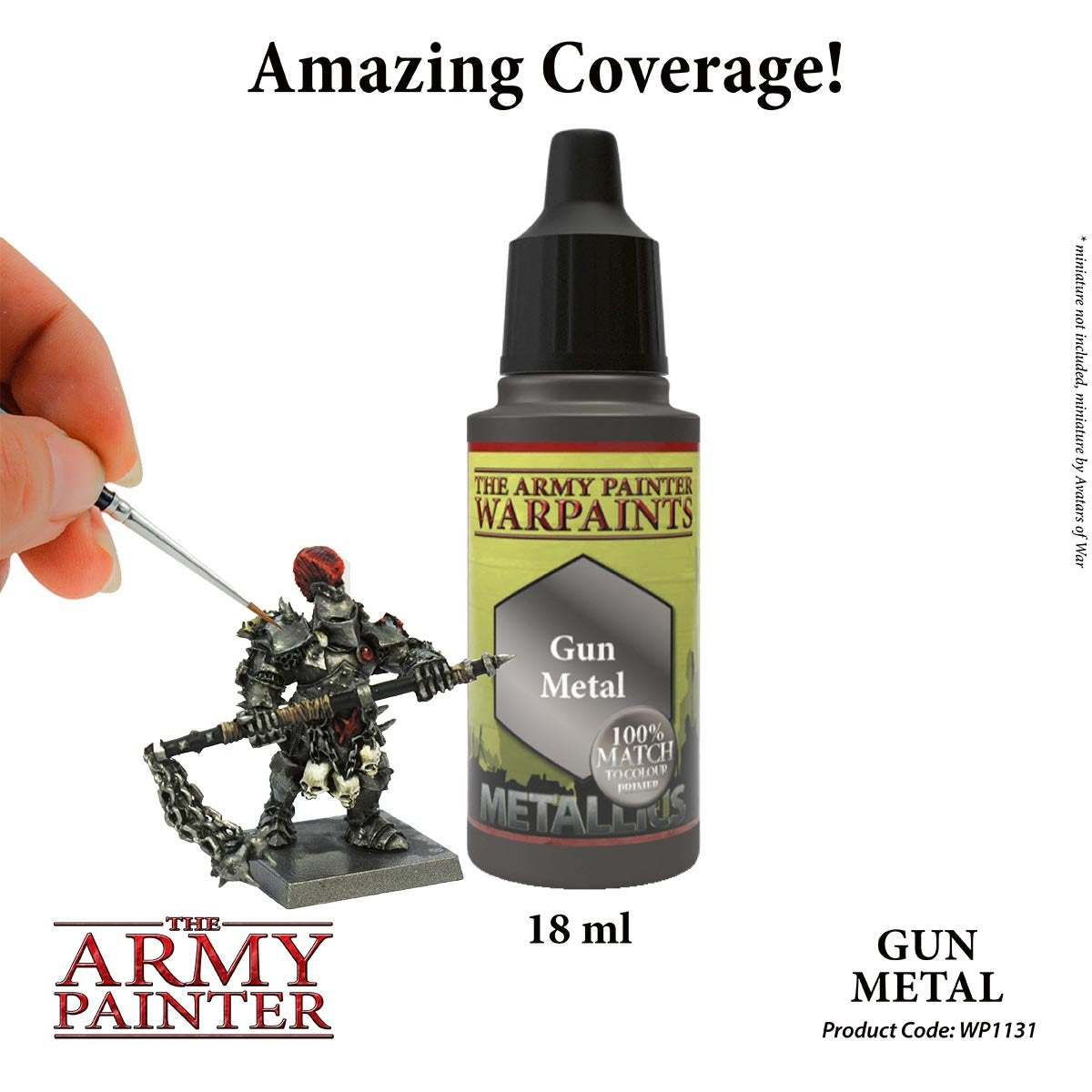 The Army Painter Warpaints WP1131 Gun Metal (Metallic) Acrylic Paint 18ml bottle