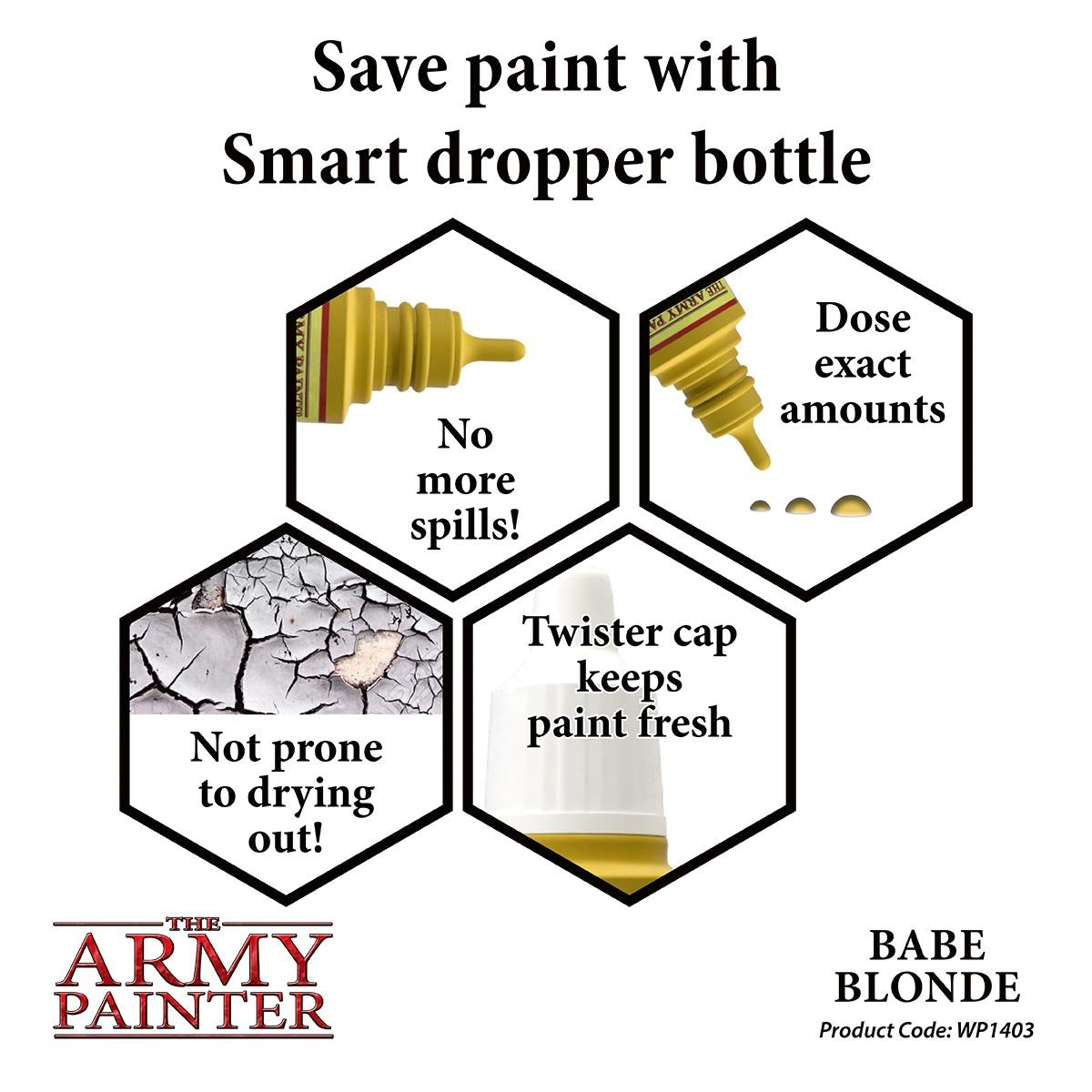 The Army Painter Warpaints WP1403 Babe Blonde Acrylic Paint 18ml bottle