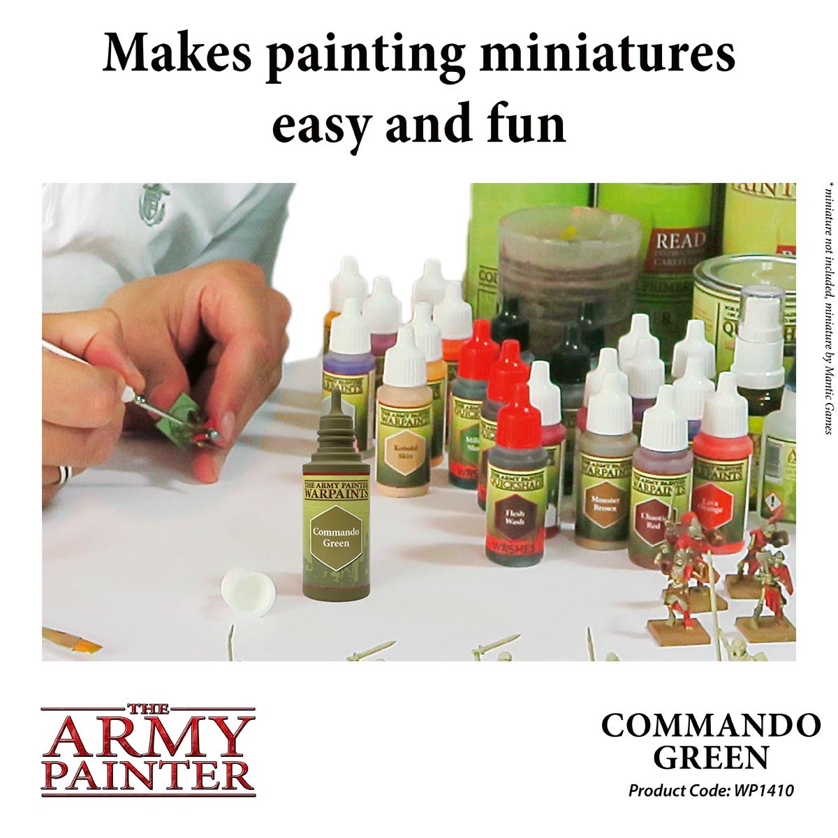 The Army Painter Warpaints WP1410 Commando Green Acrylic Paint 18ml bottle