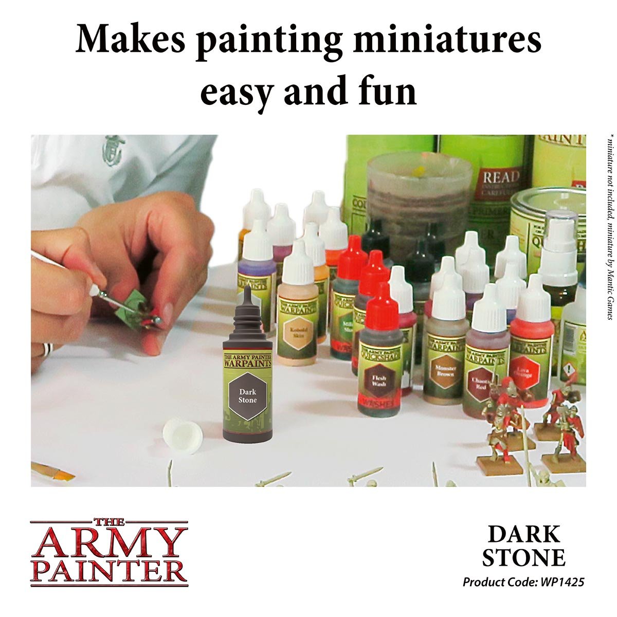 The Army Painter Warpaints WP1425 Dark Stone Acrylic Paint 18ml bottle