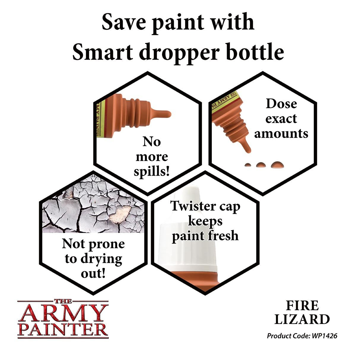 The Army Painter Warpaints WP1426 Fire Lizard Acrylic Paint 18ml bottle