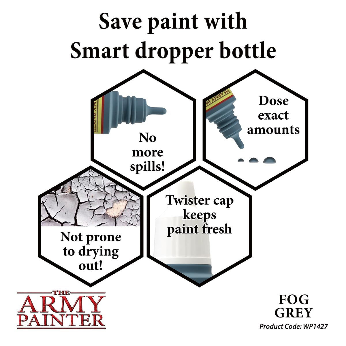 The Army Painter Warpaints WP1427 Fog Grey Acrylic Paint 18ml bottle