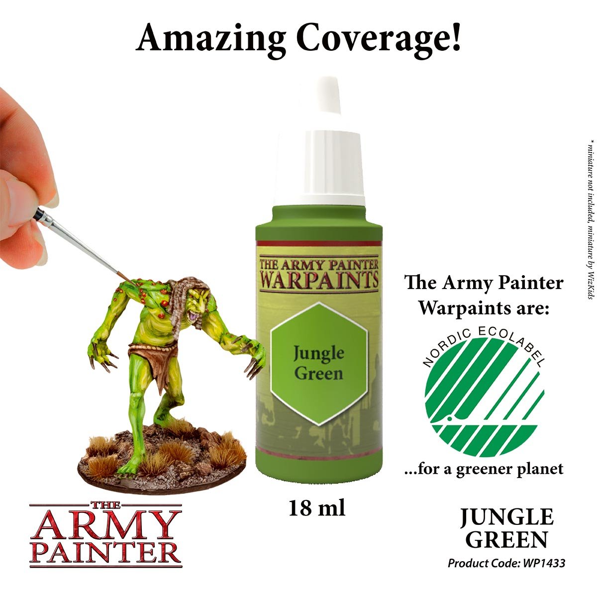 The Army Painter Warpaints WP1433 Jungle Green Acrylic Paint 18ml bottle