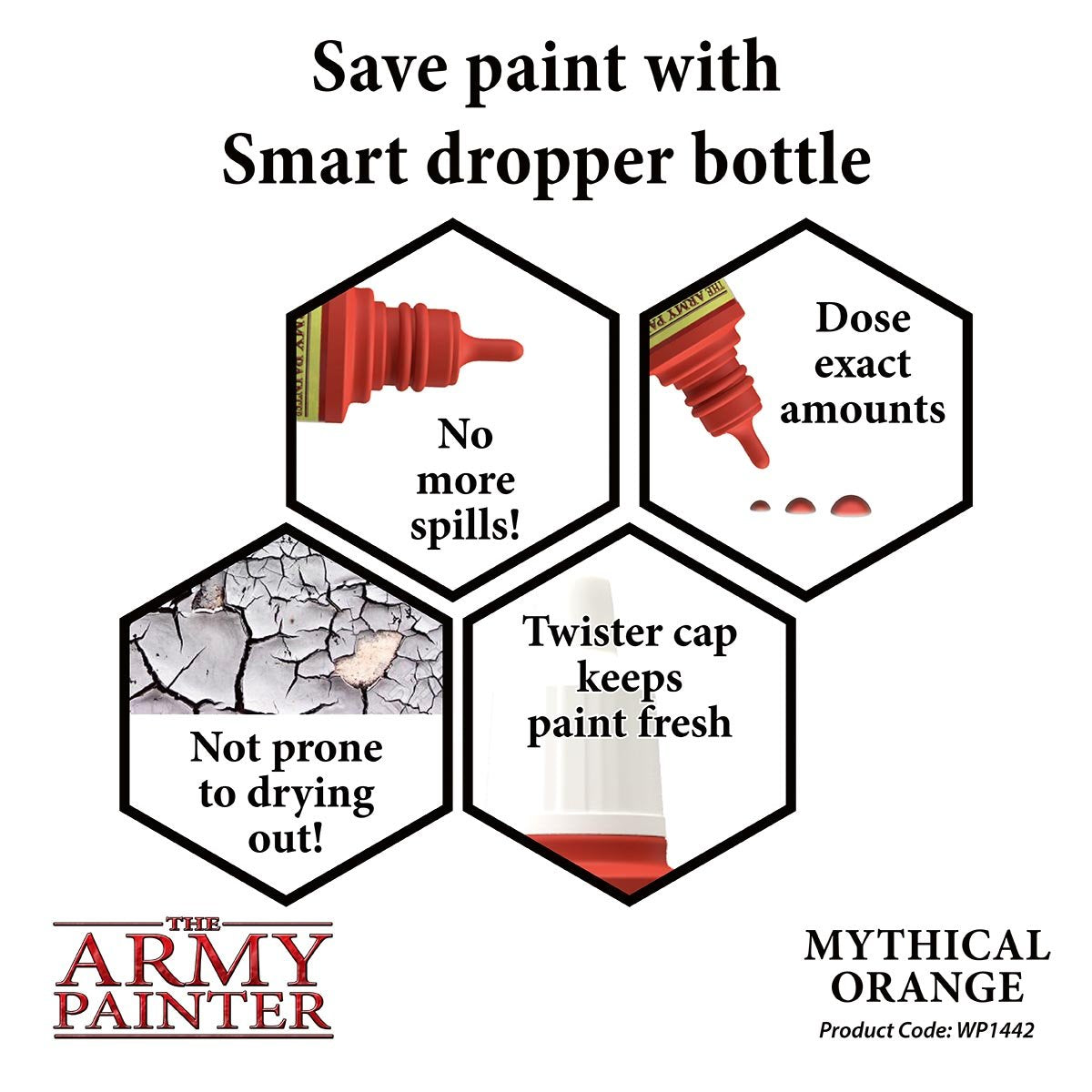 The Army Painter Warpaints WP1442 Mythical Orange Acrylic Paint 18ml bottle