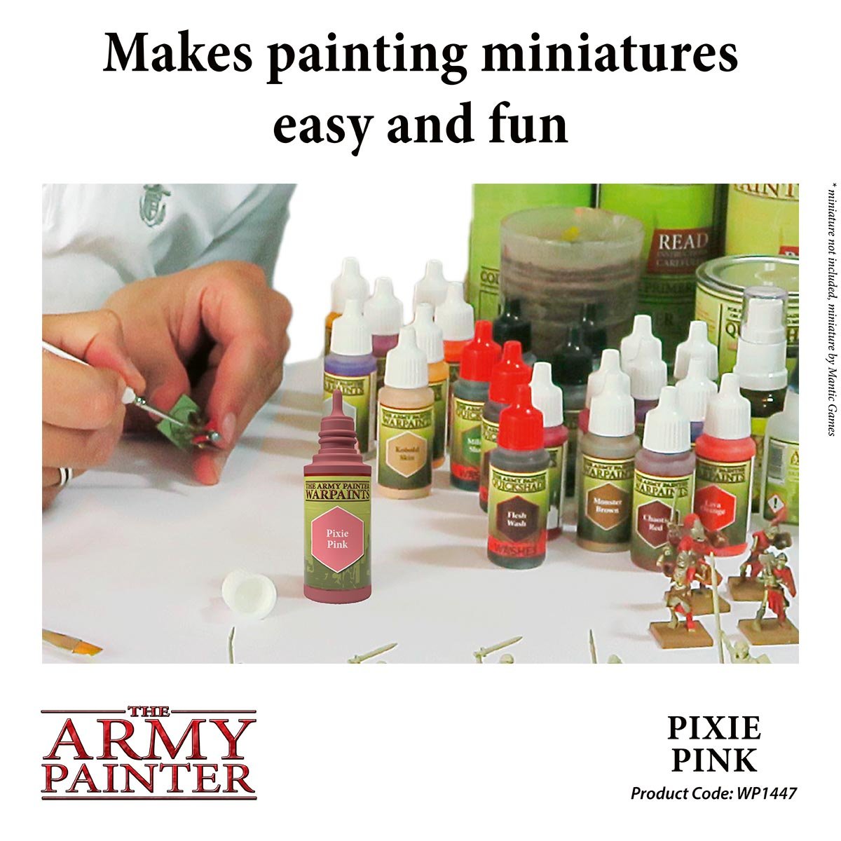The Army Painter Warpaints WP1447 Pixie Pink Acrylic Paint 18ml bottle