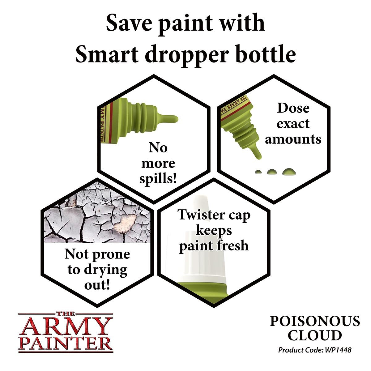 The Army Painter Warpaints WP1448 Poisonous Cloud Acrylic Paint 18ml bottle