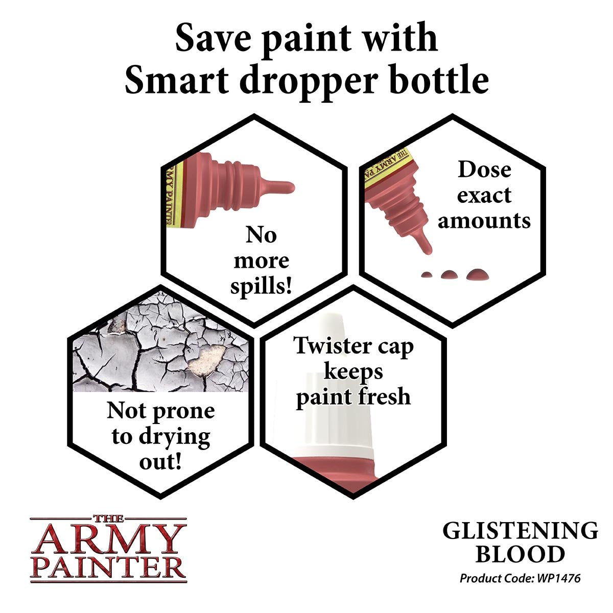 The Army Painter Warpaints WP1476 Glistening Blood Acrylic Paint 18ml bottle
