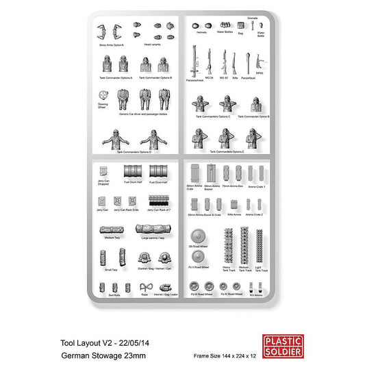 1:72 German Tank Commanders and Stowage Sprue Plastic Soldier Company
