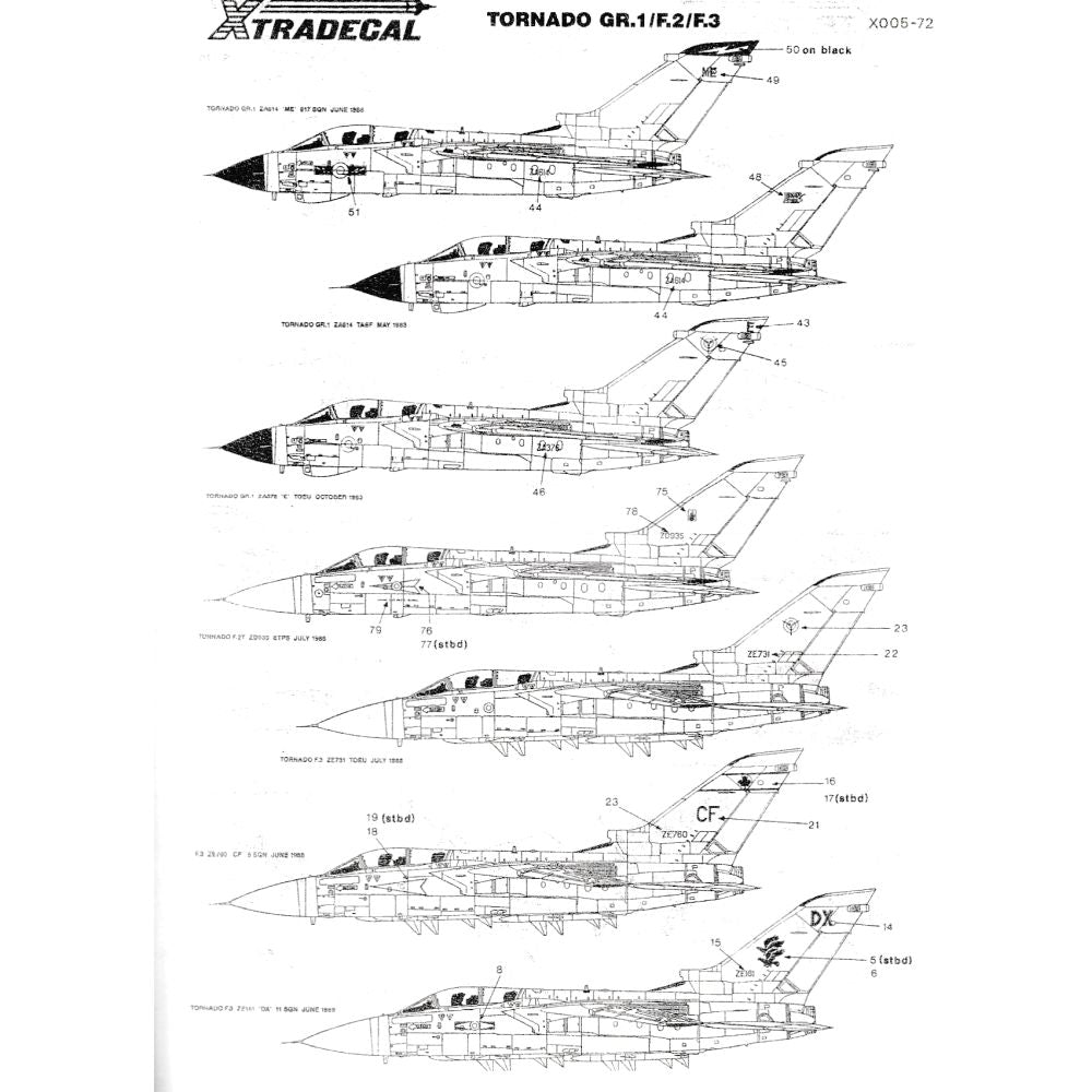 Xtradecal X00572 Tornado GR.1/F.2/F.3 Decals 1/72