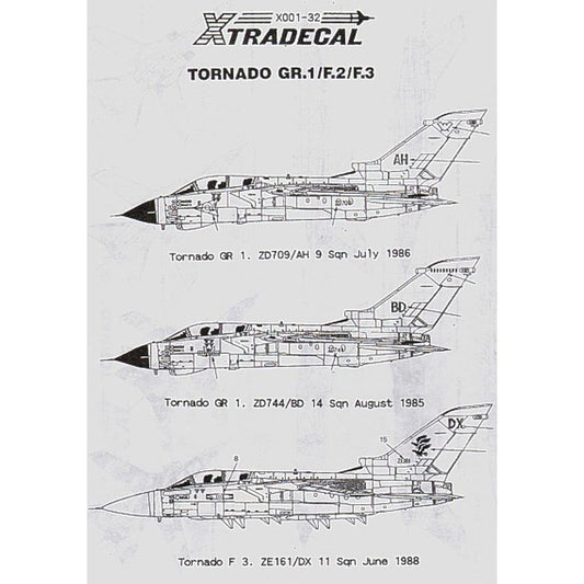 Xtradecal X001-32 1/32 Panavia Tornado GR.1/F3 Model Decals